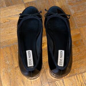 Steve Madden Glossy Black Flats with Bow size 7